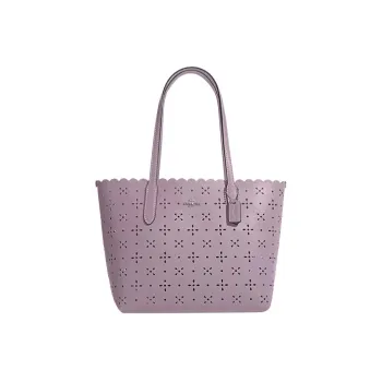 COACH City Smooth Leather Tote Bag, Shopping Bag, Handbag, Shoulder Bag Women's Lilac Purple