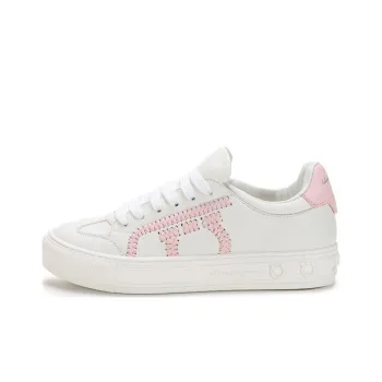 Ferragamo Skateboard Shoes Women's Low Top White/Light Pink