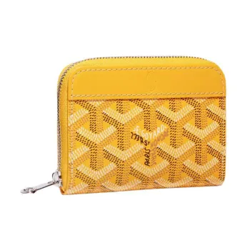 GOYARD MATIGNON Canvas With Leather Wallets Coin Purses Mini Women's Yellow