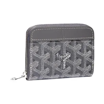 GOYARD MATIGNON Canvas With Leather Wallet Coin Purse Mini Women's Gray