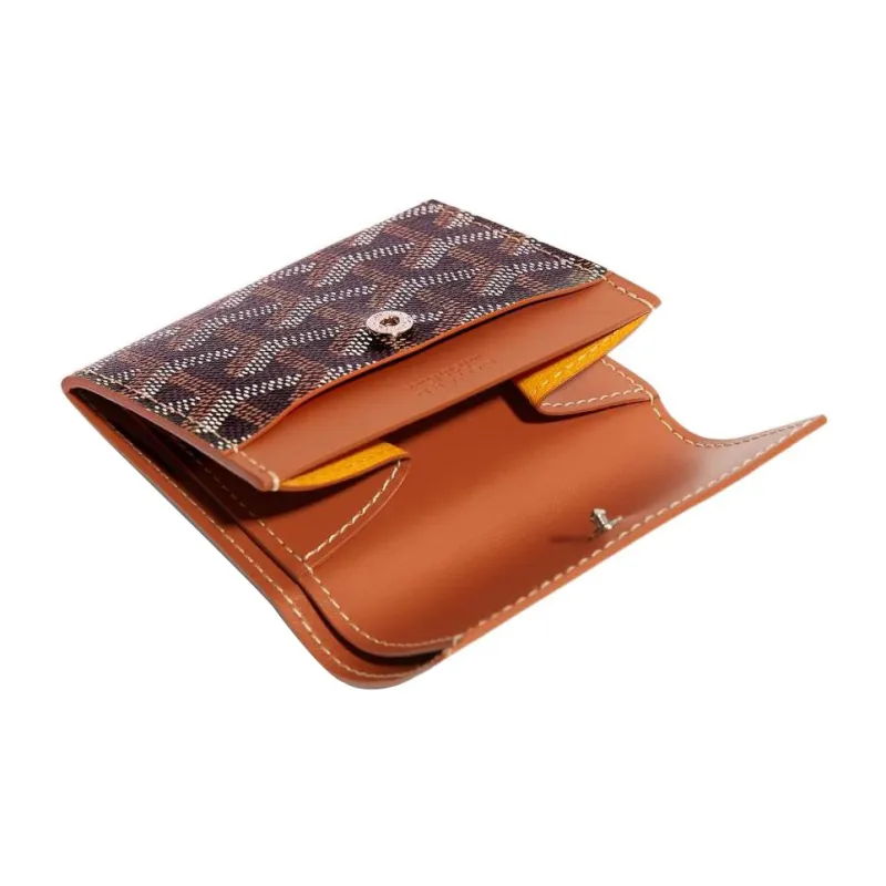 GOYARD MARIGNY Canvas With Leather Coin Purse Women's Black/Brown-1