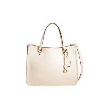 COACH Tyler Polished Pebbled Leather Handbag, Shoulder Bag, Crossbody Bag Large Size Women's Chalk White