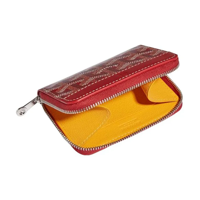 GOYARD MATIGNON Canvas With Leather Wallets Coin Purses Mini Women's Red-1