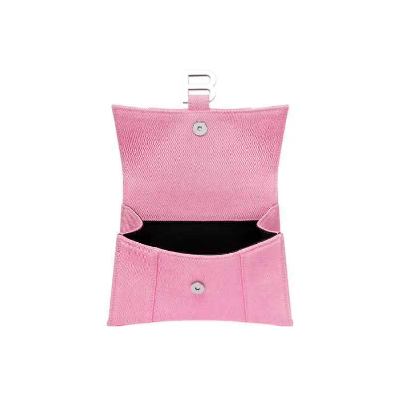Balenciaga Hourglass Washed Denim Shoulder Bag, Crossbody Bag, Handbag Extra Small Women's Pink-4