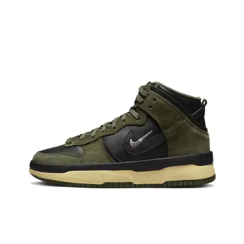 Nike Dunk High Up Medium Olive Black Velvet Brown Wolf Grey Women's