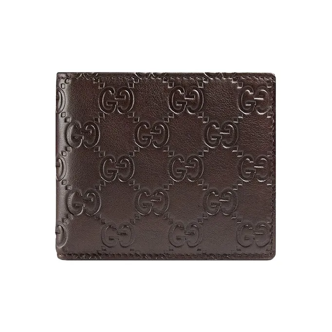 GUCCI Guccissima Leather Wallet Women's Brown-0
