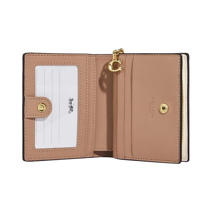 COACH Snap Wallet Artificial Leather Card Holder Wallet Regular Women's Chalk White-1