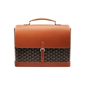 GOYARD Citadin Canvas With Leather Messenger Bag, Handbag, Briefcase Small Size Men's Black/Brown