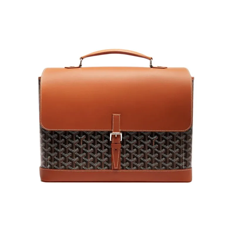GOYARD Citadin Canvas With Leather Messenger Bag, Handbag, Briefcase Small Size Men's Black/Brown-0