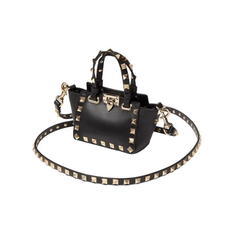Valentino ROCKSTUD Calfskin Shoulder Bag Crossbody Bag Handbag Extra Mini Women's Black-2