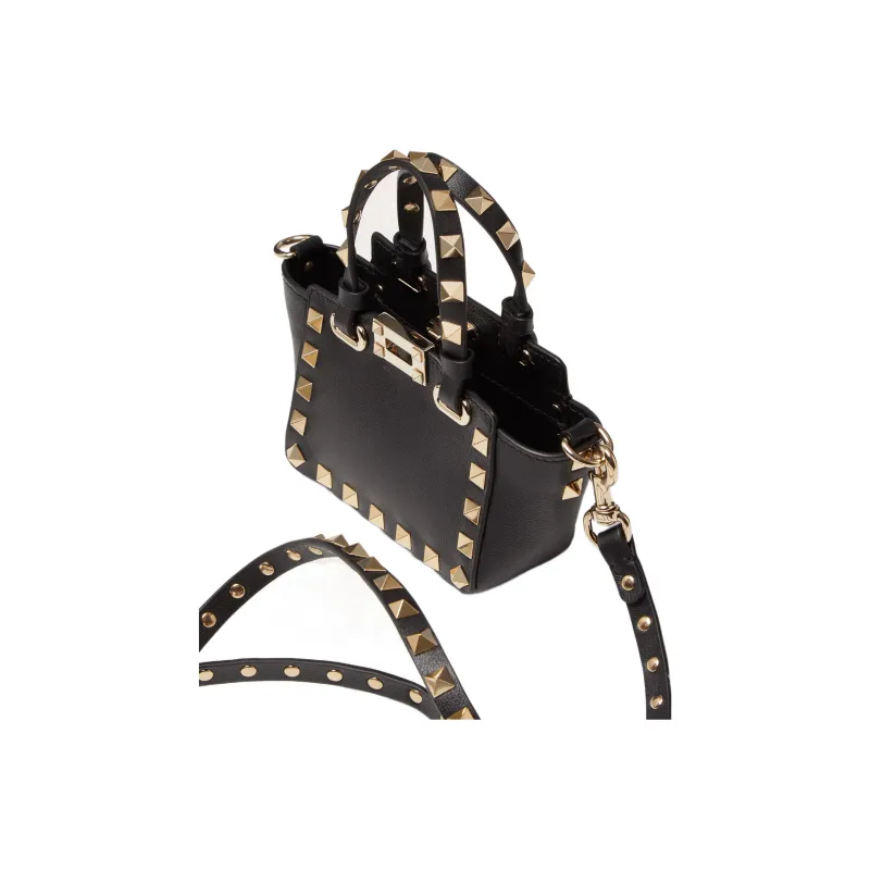 Valentino ROCKSTUD Calfskin Shoulder Bag Crossbody Bag Handbag Extra Mini Women's Black-3