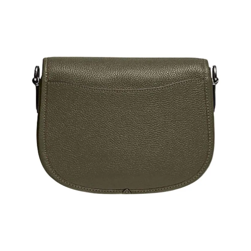 COACH Willow Cow Leather Saddle Bag Shoulder Bag Crossbody Bag Medium Size Women's Olive Green-2