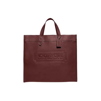 COACH Field Cow Leather Tote Bag Shopping Bag Handbag Shoulder Bag Crossbody Bag Large Size Unisex Dark Red