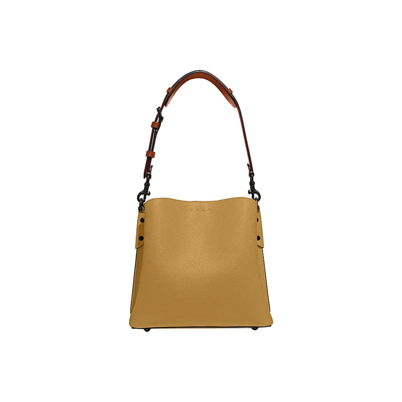 COACH Willow Split Cow Leather Bucket Bag, Handbag, Shoulder Bag, Crossbody Bag Medium Size Women's Beige Brown-2