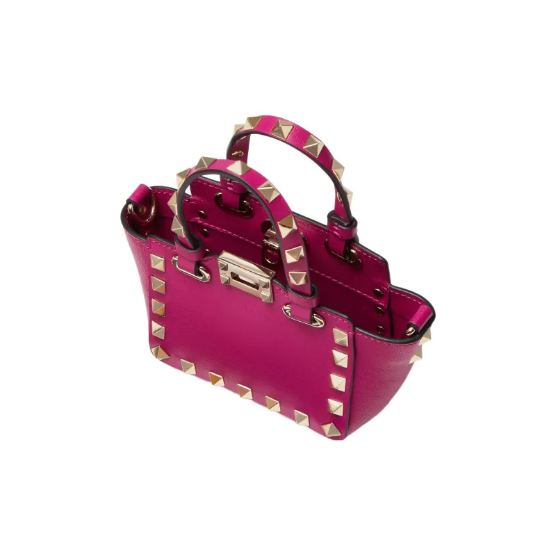 Valentino ROCKSTUD Calfskin Shoulder Bag Crossbody Bag Handbag Extra Mini Women's Fuchsia-4