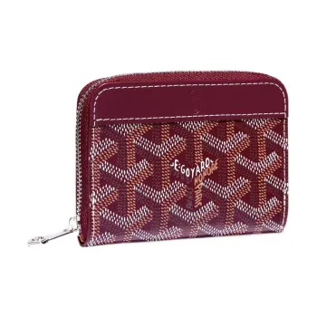 GOYARD MATIGNON Canvas With Leather Wallets Coin Purses Mini Women's Burgundy