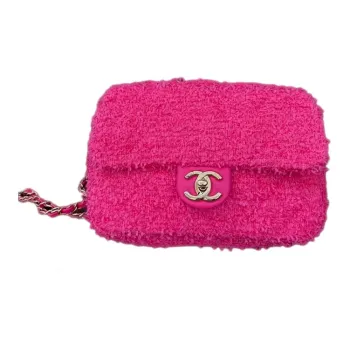 CHANEL Coco Tweed Chain Bag, Shoulder Bag, Crossbody Bag Women's Pink