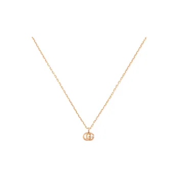 GUCCI GG Running Necklaces Women's Rose Gold