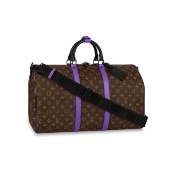 LOUIS VUITTON Keepall Bandouliere 50 Monogram Macassar Brown/Purple