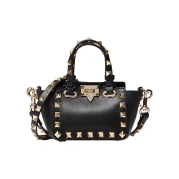 Valentino ROCKSTUD Calfskin Shoulder Bag Crossbody Bag Handbag Extra Mini Women's Black