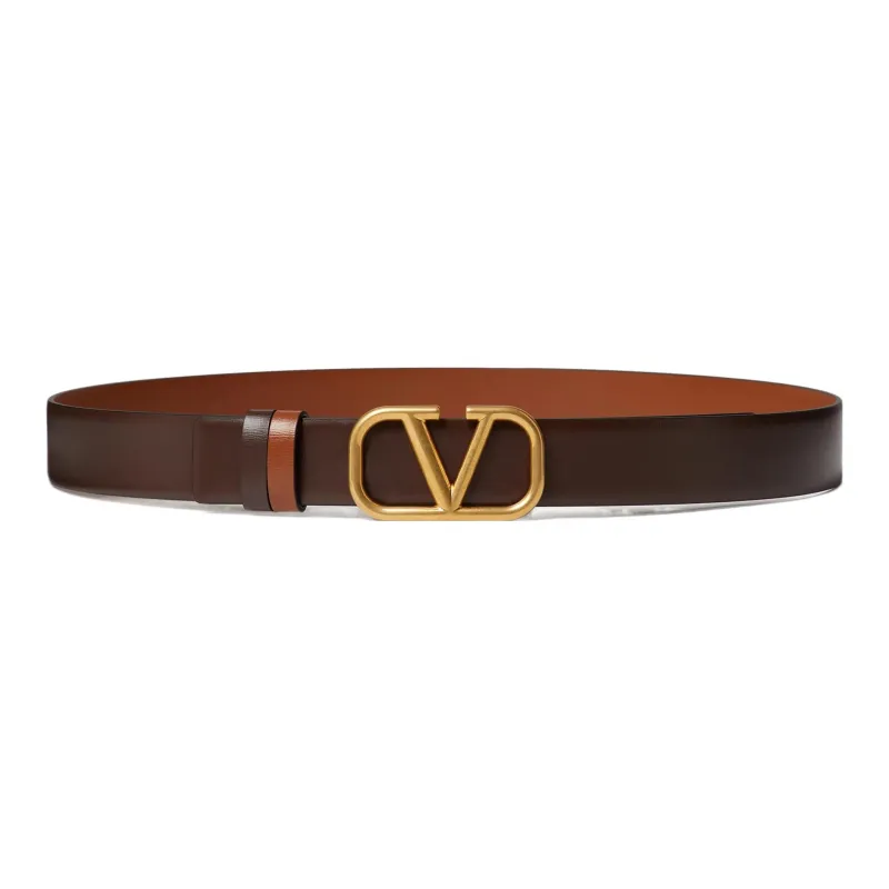 Valentino V Logo Smooth Buckle Double Sided Men's Width  3cm-1