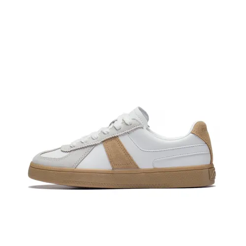 LINING Yunchuan Skateboard Shoes Men Low-Top Mist White/Tea Brown