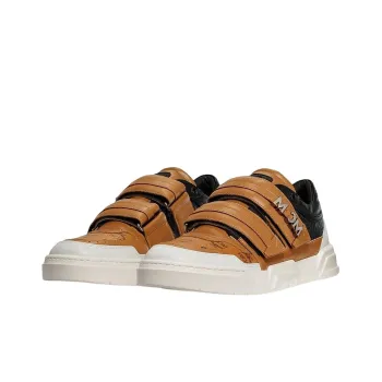 MCM Skyward Visetos Low Top Stylish Skateboarding Shoes Men's Cognac