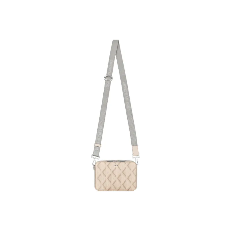 DIOR Canvas With Calfskin Messenger Bag, Portable One Shoulder Crossbody Clutch Regular Men's Beige-3