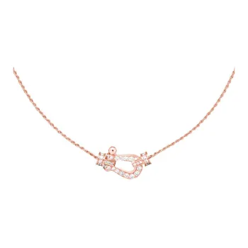 FRED Force 10 Necklace Collection 18K Rose Gold And Diamond Medium Size Style Necklaces Women's