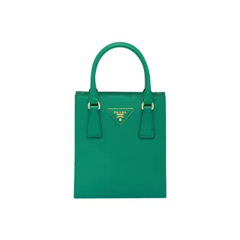 PRADA Saffiano Leather Shoulder Bag Crossbody Bag Handbag Women's Green