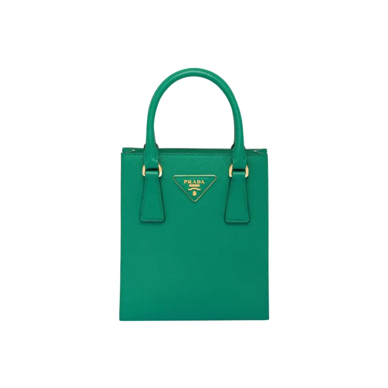 PRADA Saffiano Leather Shoulder Bag Crossbody Bag Handbag Women's Green-0