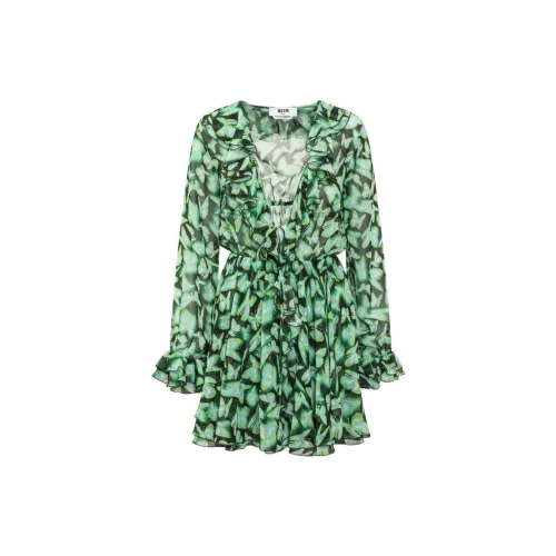 MSGM Long-Sleeved Dresses Women's Green