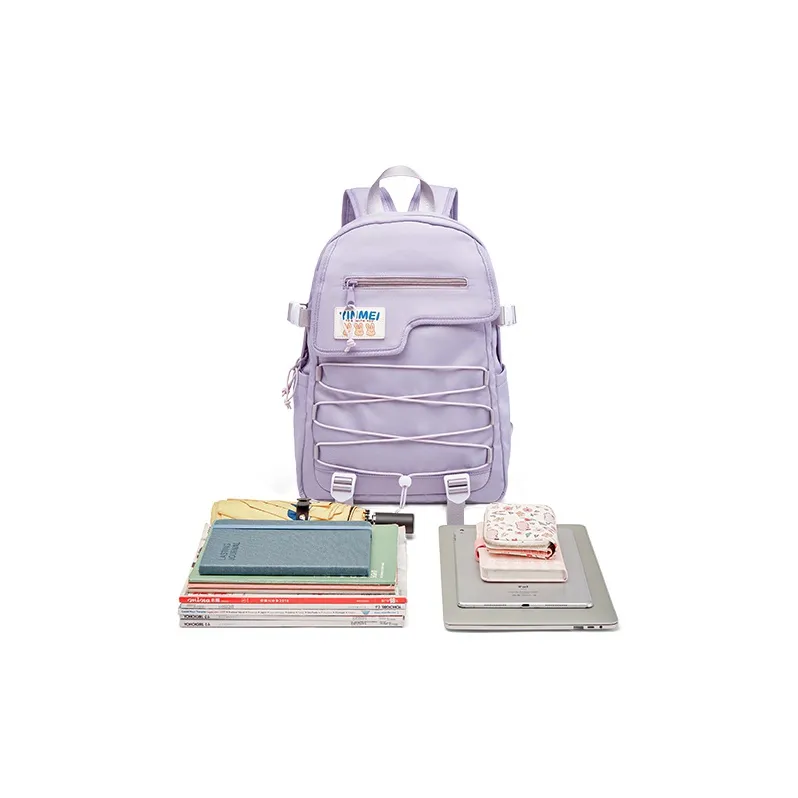 Sound For Life Oxford Laptop Backpack Regular Women's Ecru/Purple-3
