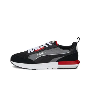 PUMA R22 Low Top Casual Shoes Unisex Black Red