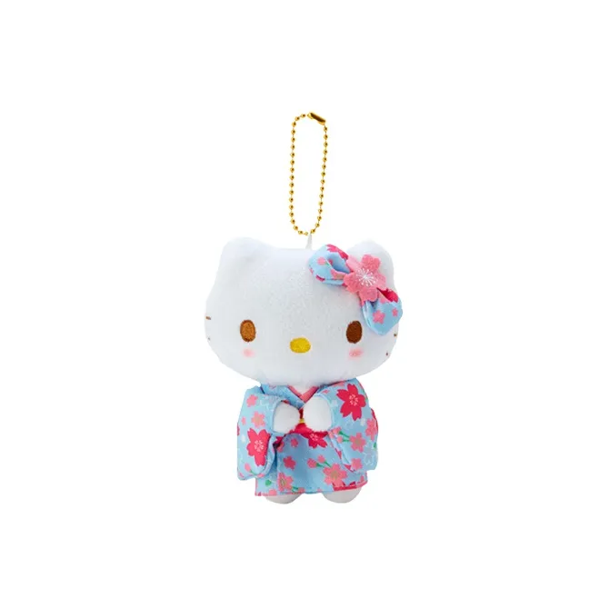 Sanrio Hello Kitty Sanrio Hello Kitty Cherry Blossom Kimono Dolls Plush Pendant 12cm High-0