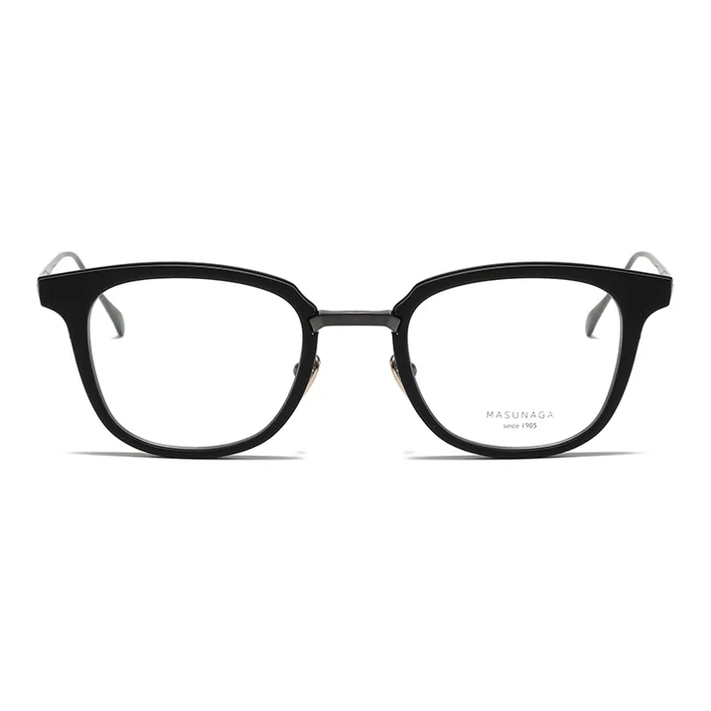 MASUNAGA Plate And Titanium Alloy Oval Eyeglass Frames Unisex-1