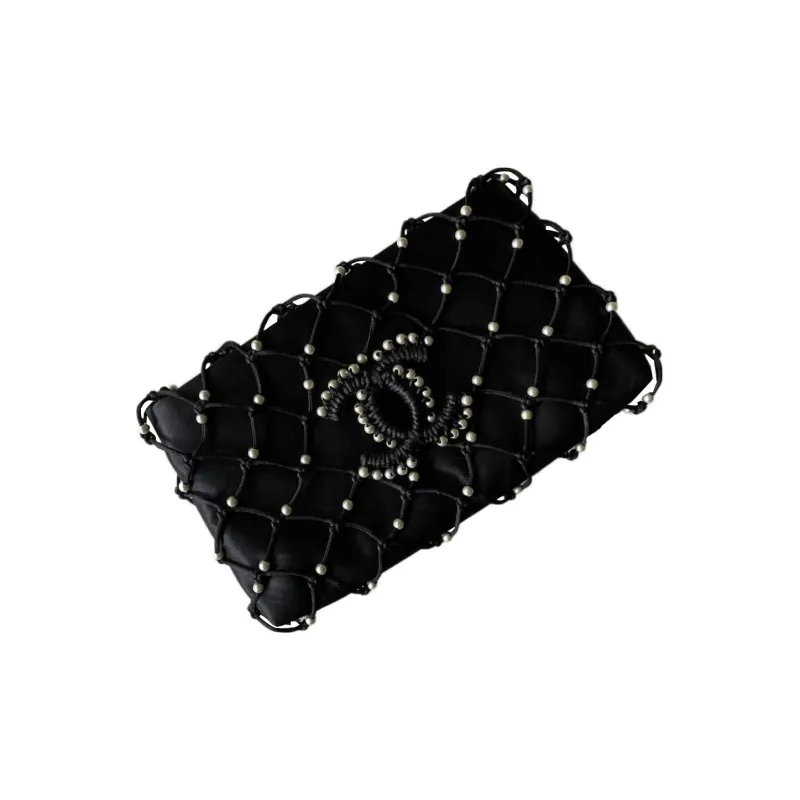 CHANEL Mesh Clutch Women's Black-1