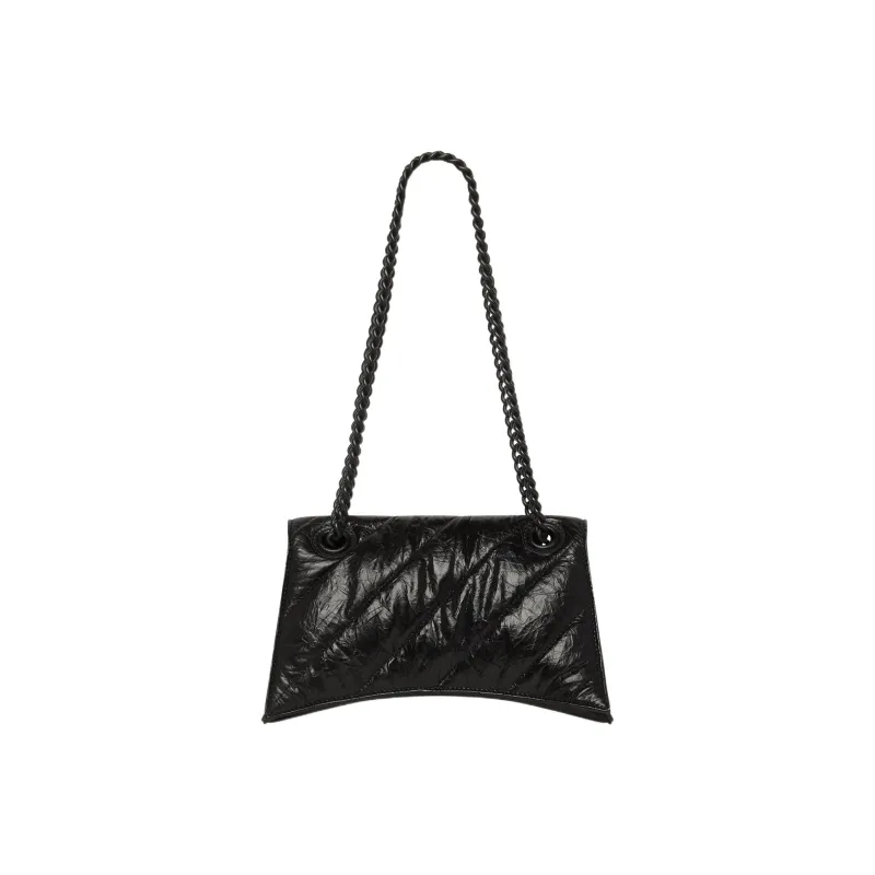 Balenciaga Crush Small Chain Quilted Bag Black-2