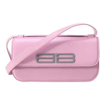 Balenciaga Gossip Cow Leather Shoulder Bag Portable Crossbody Bag Shoulder Bag Small Size Women's Light Pink