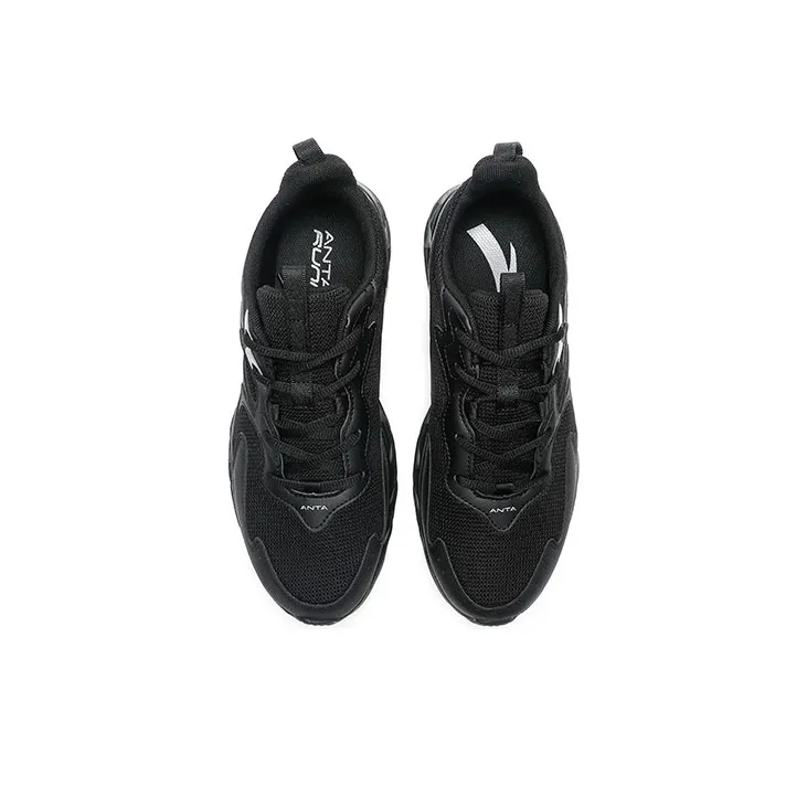 Anta Running Collection Anti Slip Wear Resistant Low Top Running Shoes Men's Black Gray Color-3