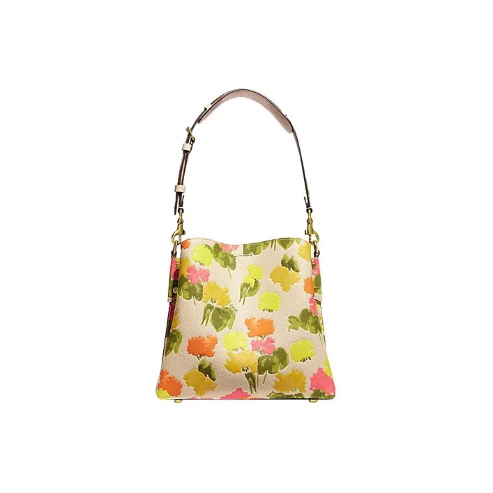 COACH Willow Split Cow Leather Bucket Bag, Portable Crossbody Bag, Shoulder Bag Women's Yellow Green-2