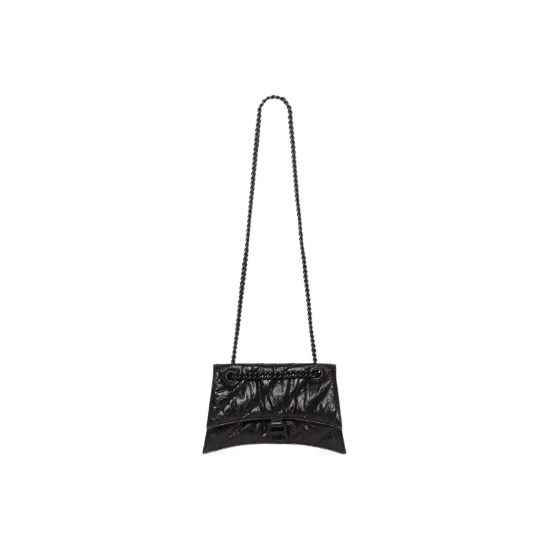 Balenciaga Crush Small Chain Quilted Bag Black-5