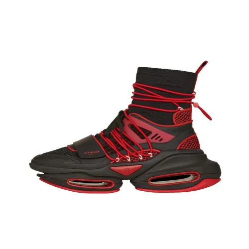 BALMAIN B Bold Chunky Sneakers Men's Red Black