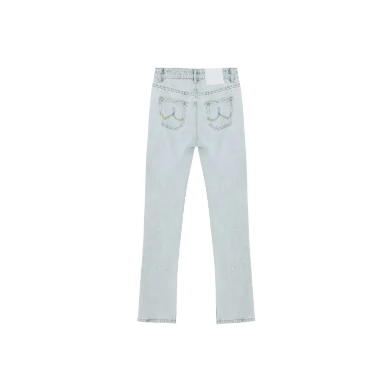 LINCchic Straight Jeans Women's Light Blue-1