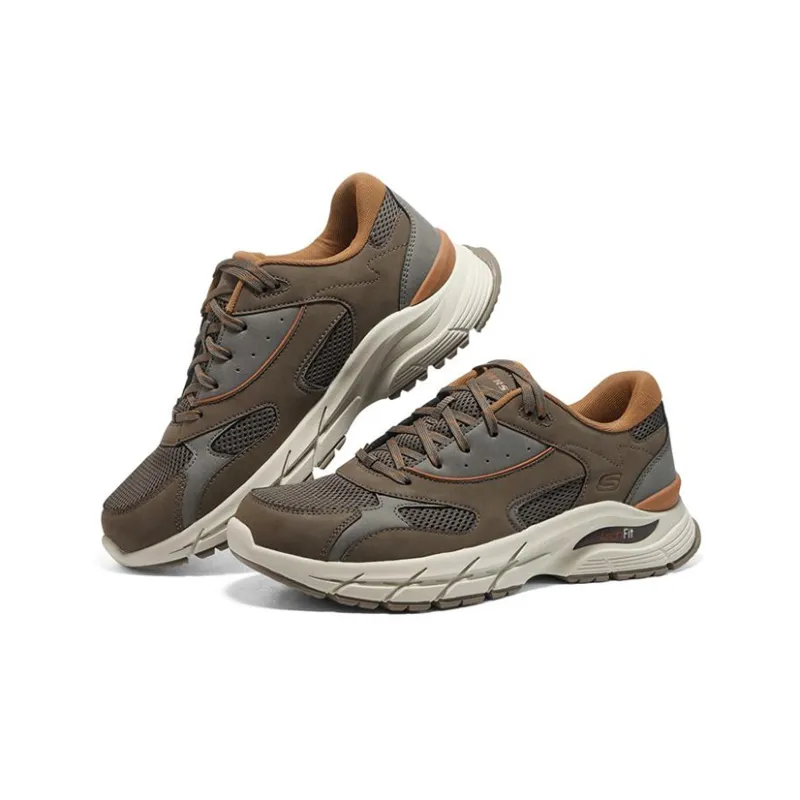 Skechers Arch Fit Baxter 'Brown Grey Yellow'-2