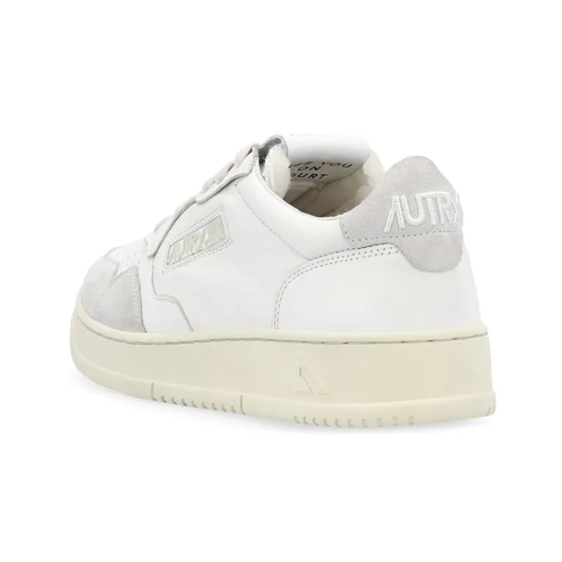 AUTRY Open Low Leather Suede 'White' Women's-1