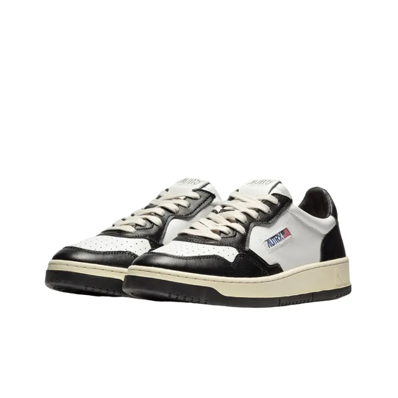 AUTRY Medalist Leather Low White Black Women's-1