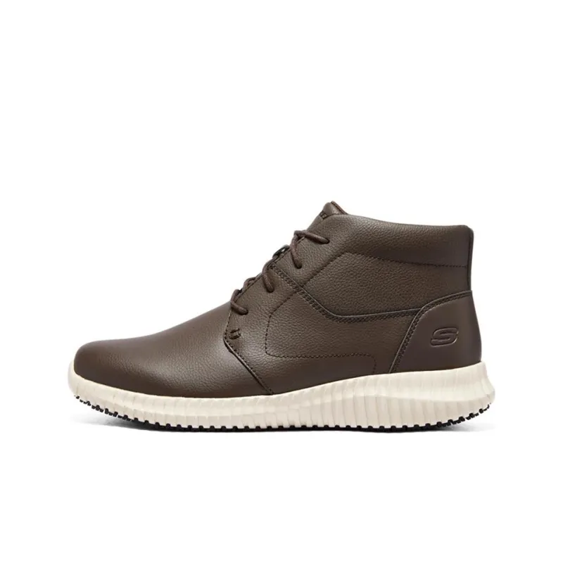 Skechers Work Relaxed Fit Cushioning, Slip Resistant, And Abrasion Resistant High Top Casual Shoes Men's Brown-0