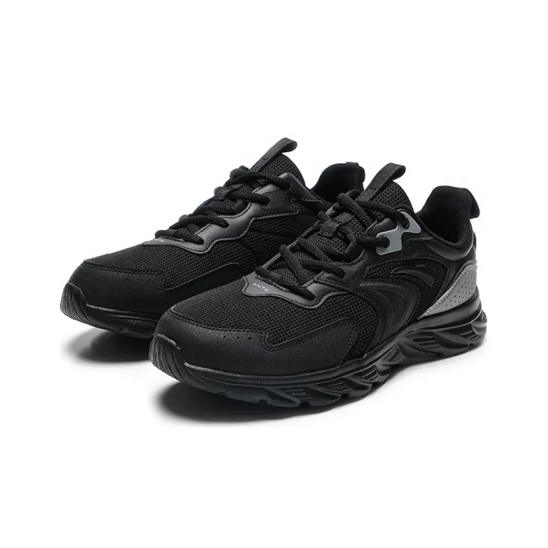 Anta Running Collection Anti Slip Wear Resistant Low Top Running Shoes Men's Black Gray Color-2