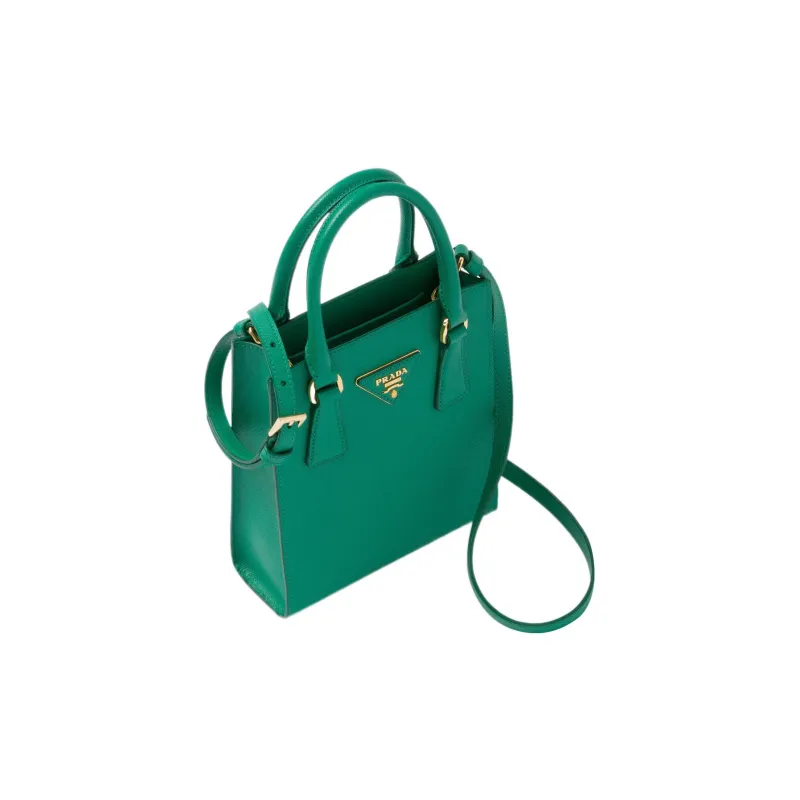 PRADA Saffiano Leather Shoulder Bag Crossbody Bag Handbag Women's Green-1
